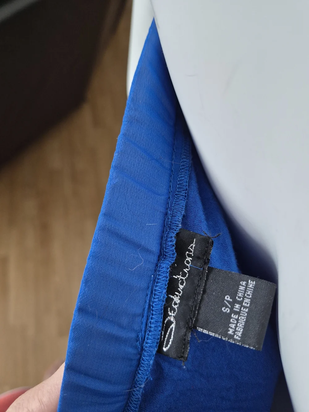 Strapless Royal Blue Sheer High-Slit Maxi Dress - Picture 3 of 3